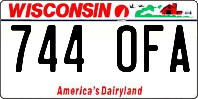 WI license plate 744OFA