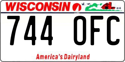 WI license plate 744OFC