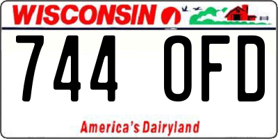 WI license plate 744OFD