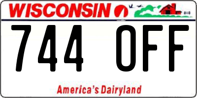 WI license plate 744OFF