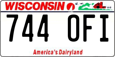 WI license plate 744OFI