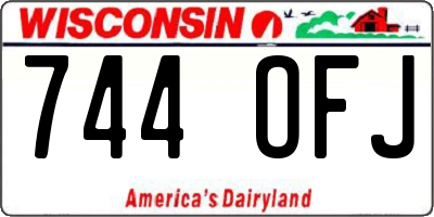 WI license plate 744OFJ