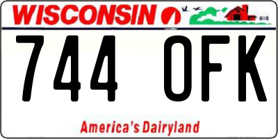 WI license plate 744OFK