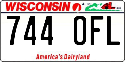 WI license plate 744OFL