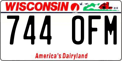 WI license plate 744OFM