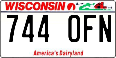 WI license plate 744OFN
