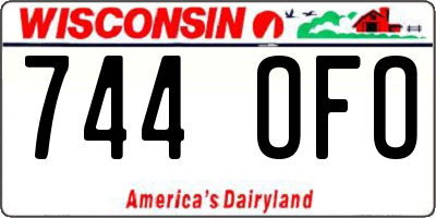 WI license plate 744OFO