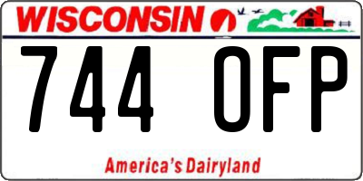 WI license plate 744OFP