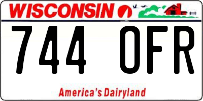 WI license plate 744OFR