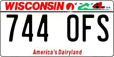 WI license plate 744OFS