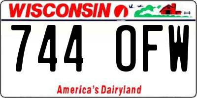 WI license plate 744OFW