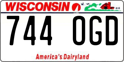 WI license plate 744OGD