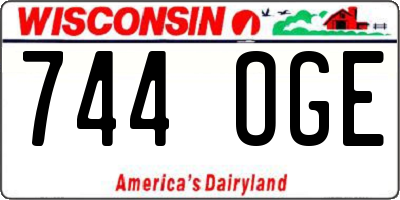 WI license plate 744OGE