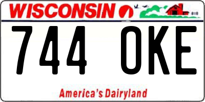 WI license plate 744OKE