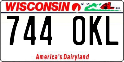 WI license plate 744OKL