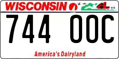WI license plate 744OOC