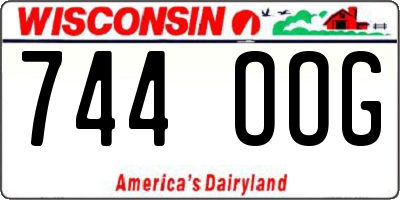 WI license plate 744OOG
