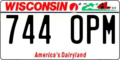 WI license plate 744OPM