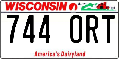 WI license plate 744ORT