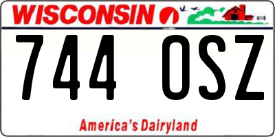 WI license plate 744OSZ
