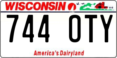 WI license plate 744OTY