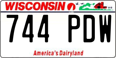 WI license plate 744PDW