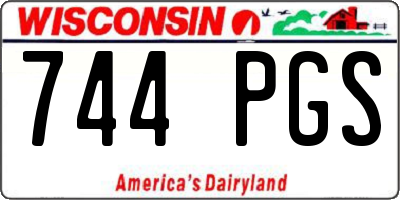 WI license plate 744PGS