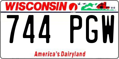 WI license plate 744PGW