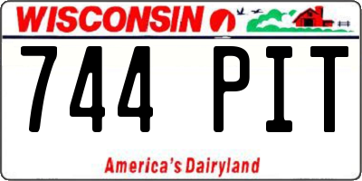 WI license plate 744PIT