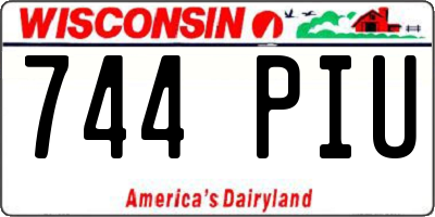 WI license plate 744PIU