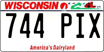 WI license plate 744PIX