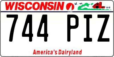 WI license plate 744PIZ