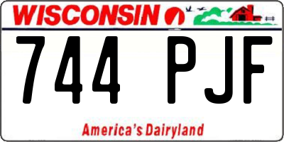WI license plate 744PJF