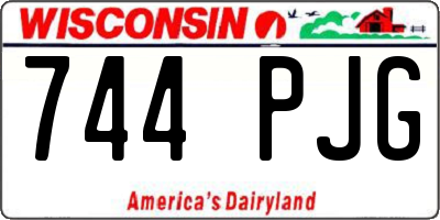 WI license plate 744PJG