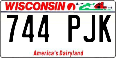 WI license plate 744PJK