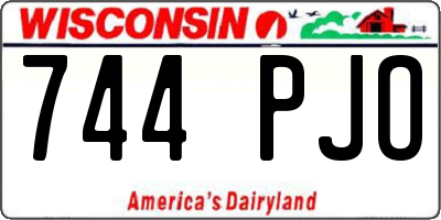 WI license plate 744PJO