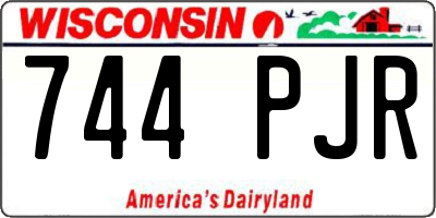 WI license plate 744PJR