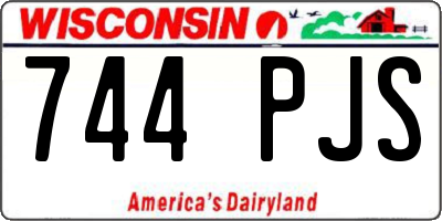 WI license plate 744PJS