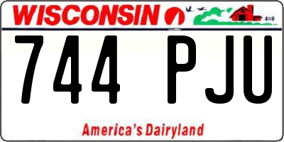 WI license plate 744PJU