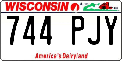 WI license plate 744PJY