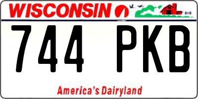 WI license plate 744PKB