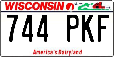 WI license plate 744PKF