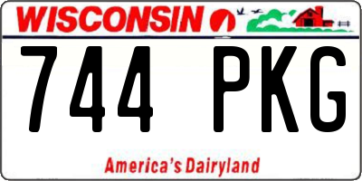 WI license plate 744PKG