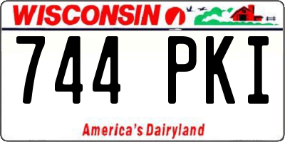 WI license plate 744PKI
