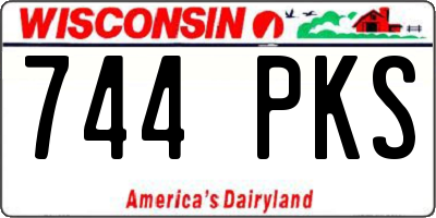 WI license plate 744PKS