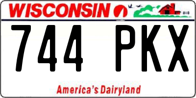 WI license plate 744PKX
