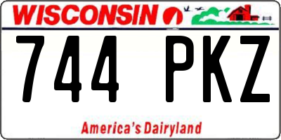 WI license plate 744PKZ