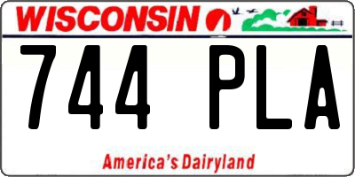 WI license plate 744PLA