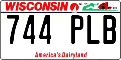 WI license plate 744PLB
