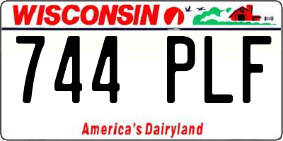 WI license plate 744PLF